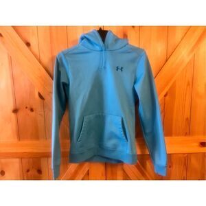 Under Armor Hoodie unisex Small Blue Hooded Sweatshirt Sweater Pullover (2255)